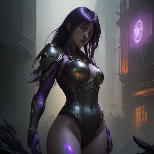 Japanese Superheroine Dark Fantasy Concept Art