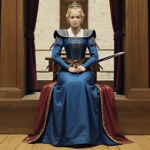 Medieval Queen with Sword and Bow