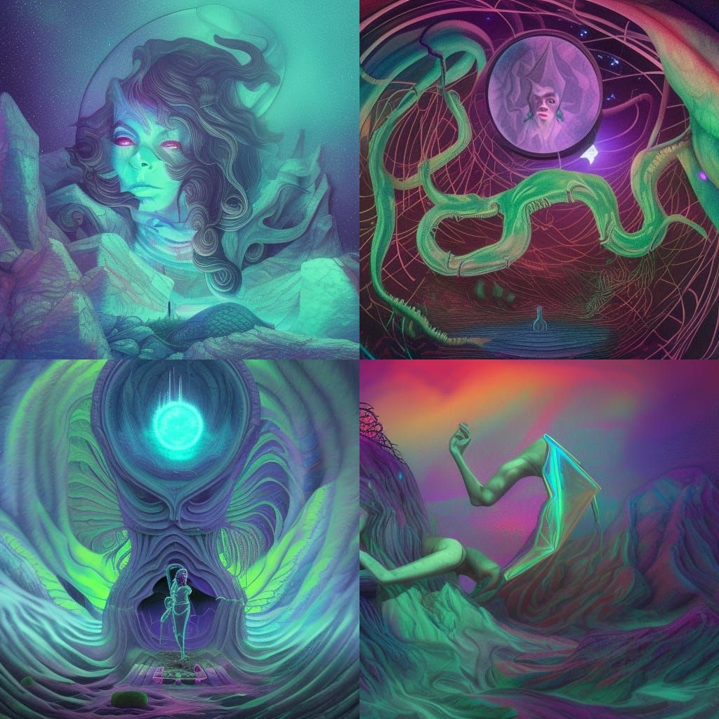 Eldritch Astral Landscape: A Cosmic Fantasy Illustration