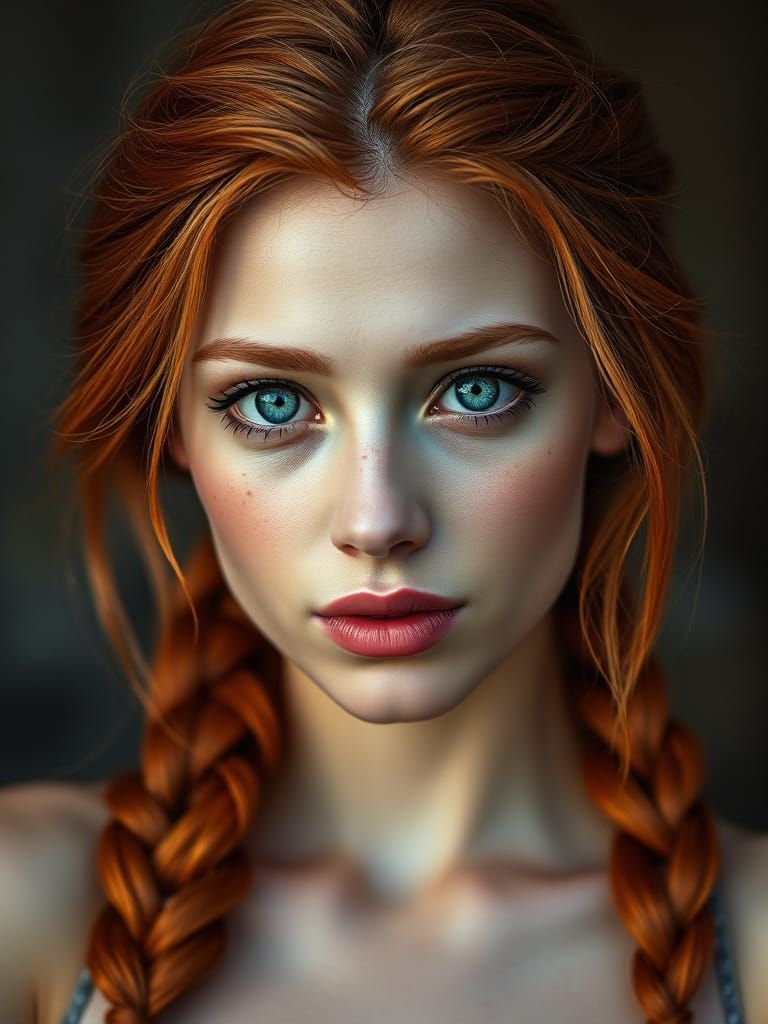 Vibrant Red-Haired Woman in Soft Focus