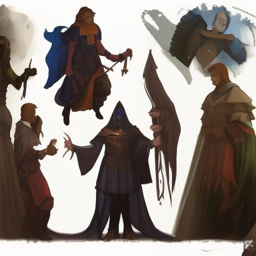 Gothic Medieval Jester in Disney Atlantis Style