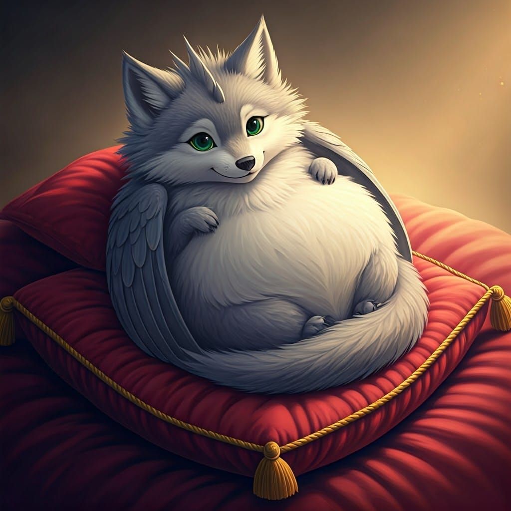 Grey Dragon's Tranquil Slumber in Luxurious Setting