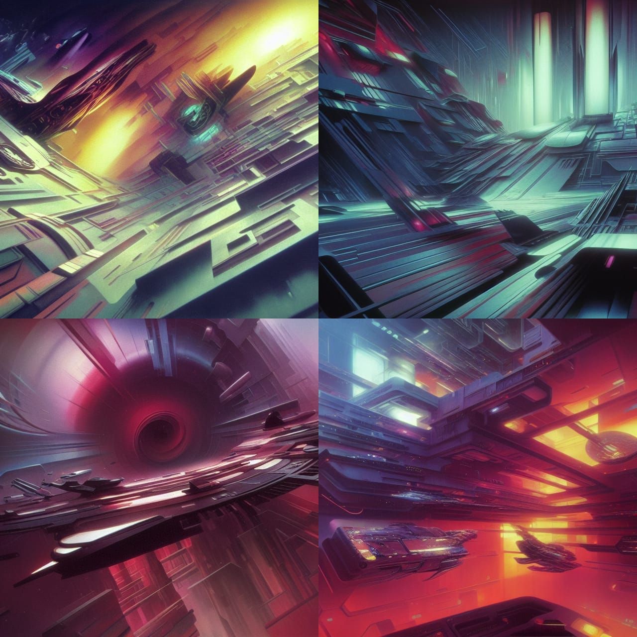 Surreal Painting in Baroque Brutalist Style