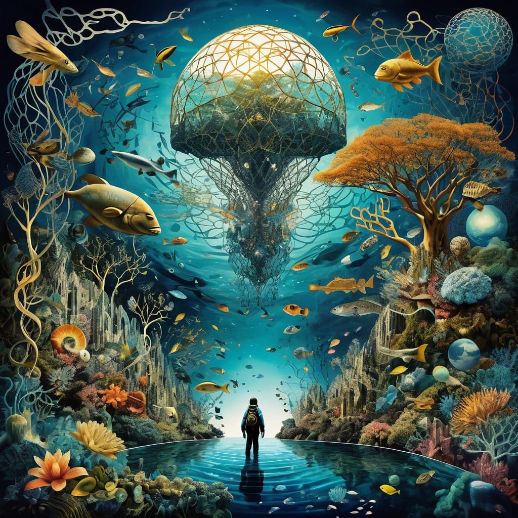 Surreal Bio Art Collage of Sound of Creation