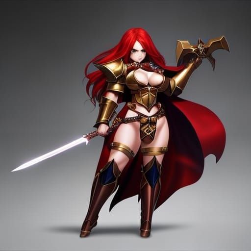 Anime Warlord in Red Bikini Armor, Splash Art