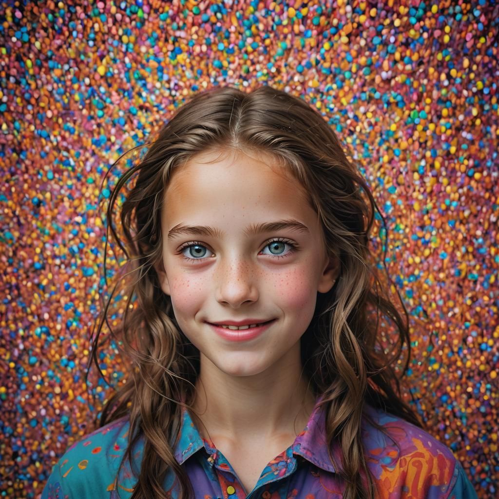 Bright Portrait of Smiling Girl in Vibrant Photography Style