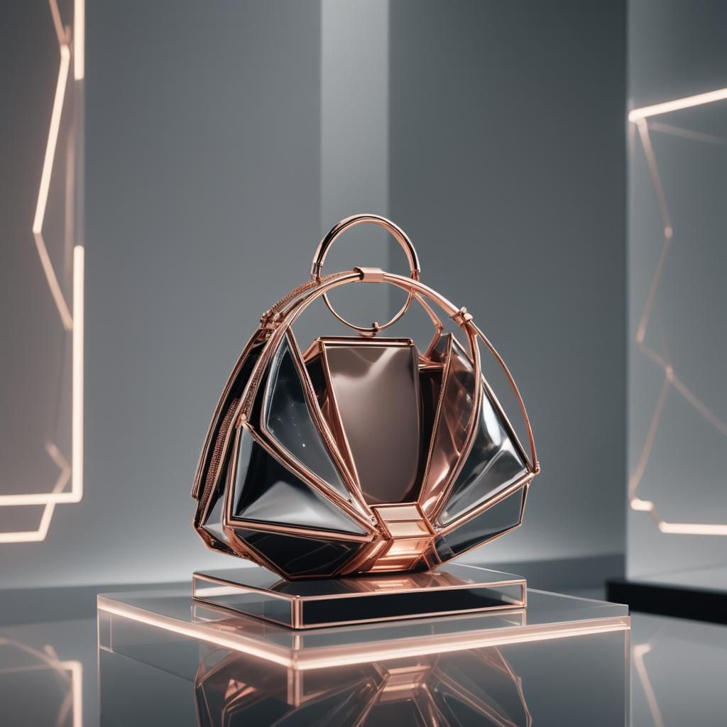 Futuristic Luxury Bag with Neon Circuitry Glow