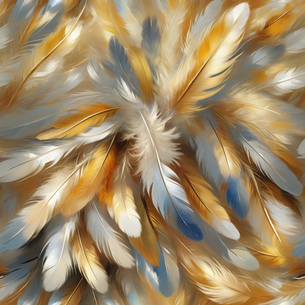 Sunlit Feathers: Impressionist Digital Close-Up
