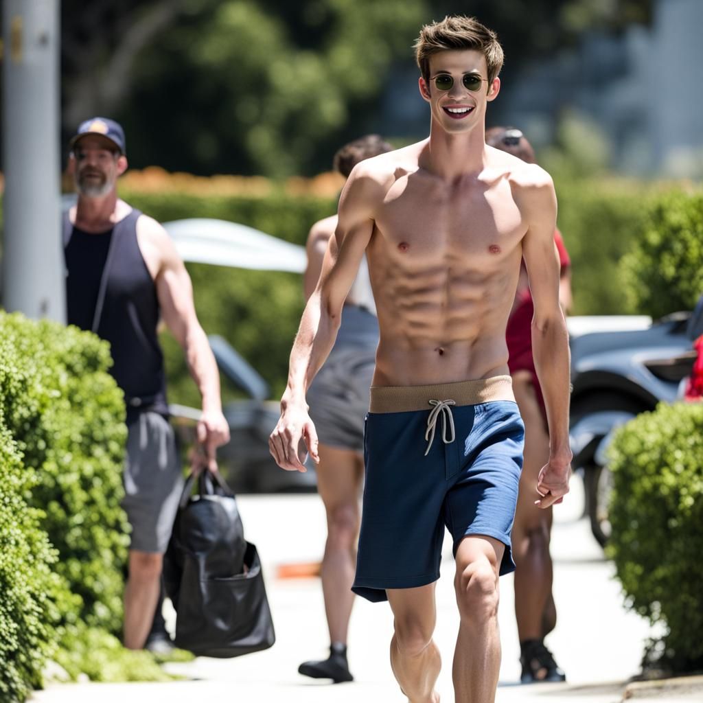 Shirtless Man in Shorts