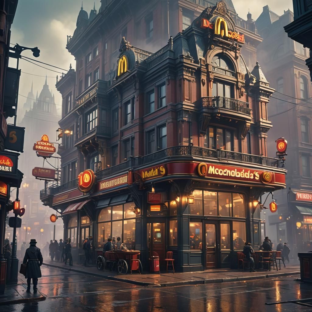Dieselpunk McDonald's Restaurant Concept Art