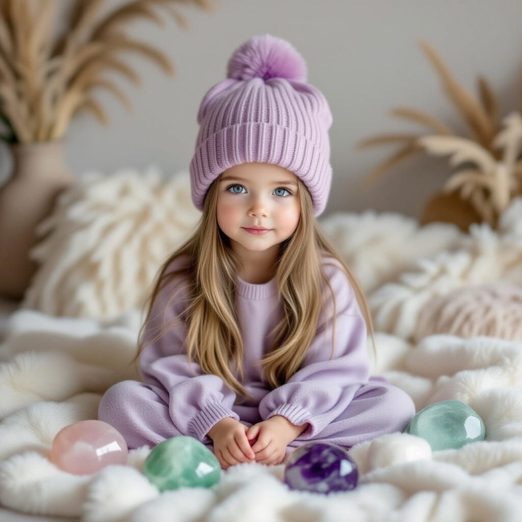 Hyper-realistic Portrait of a Girl with Lilac Hair and Blue ...