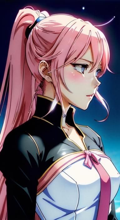 Vibrant Anime Girl with Pink Hair in a Cinematic Scene