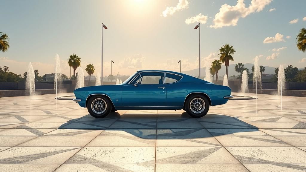 Futuristic Electric Blue 1966 Corvair Concept