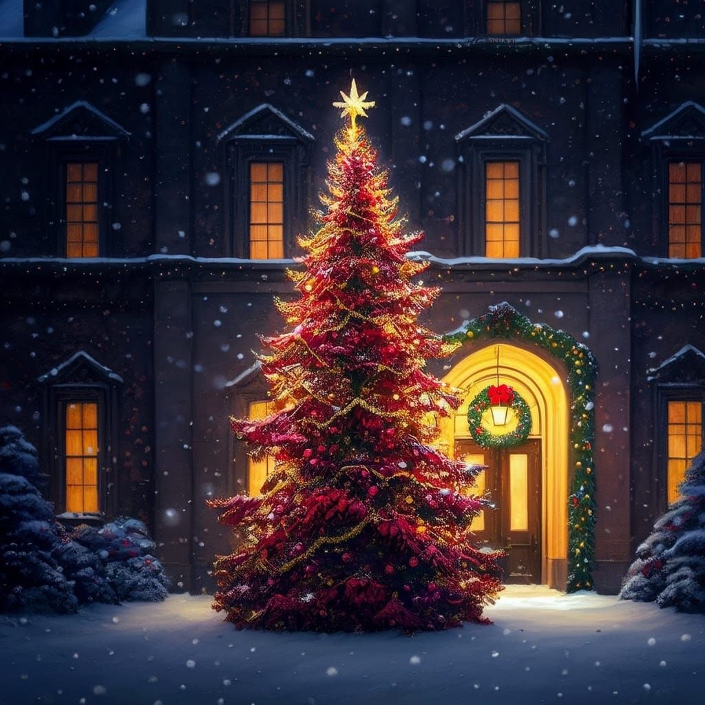 Breathtaking Christmas Scene in Classic Impressionist Style