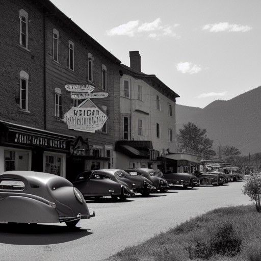 1940s Town in Mountainous Environment