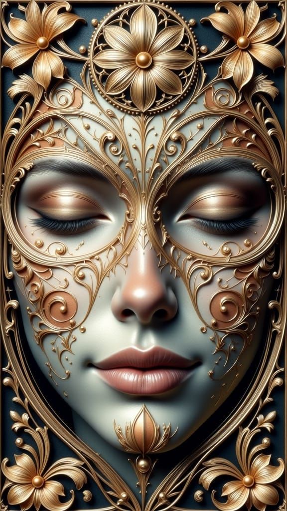 Art Nouveau Tapestry with Transparent Filigree