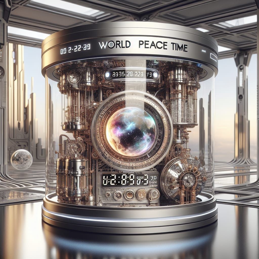 World Peace Timer in Neoclassical Nouveau Style