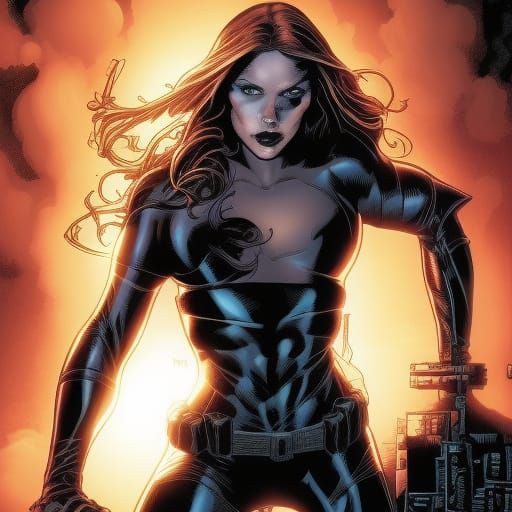 Elizabeth Olsen as The Punisher in Comic Book Art