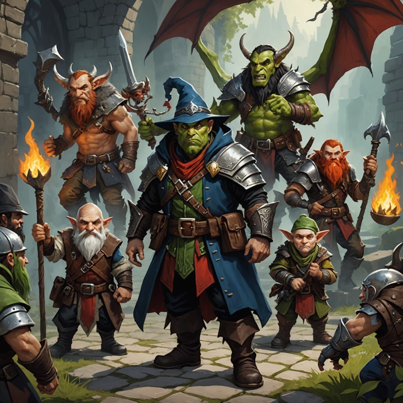 Fantasy Adventurer Party with Gnome Thief
