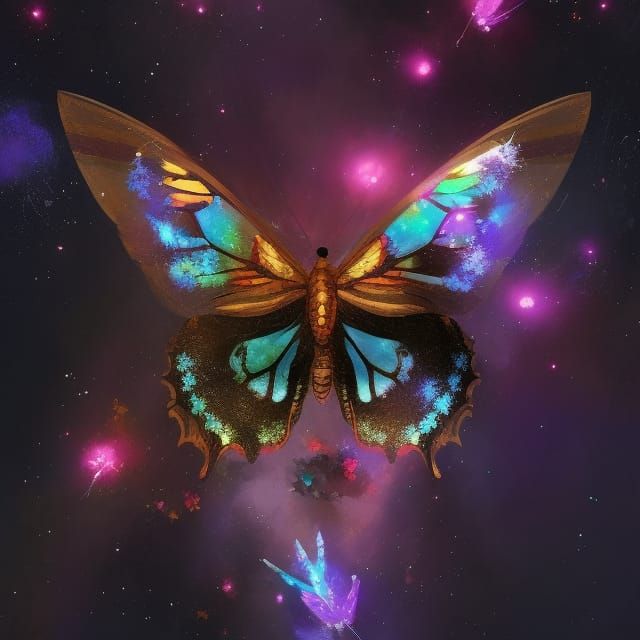 Cosmic Butterfly: A Digital Fantasy Art Piece