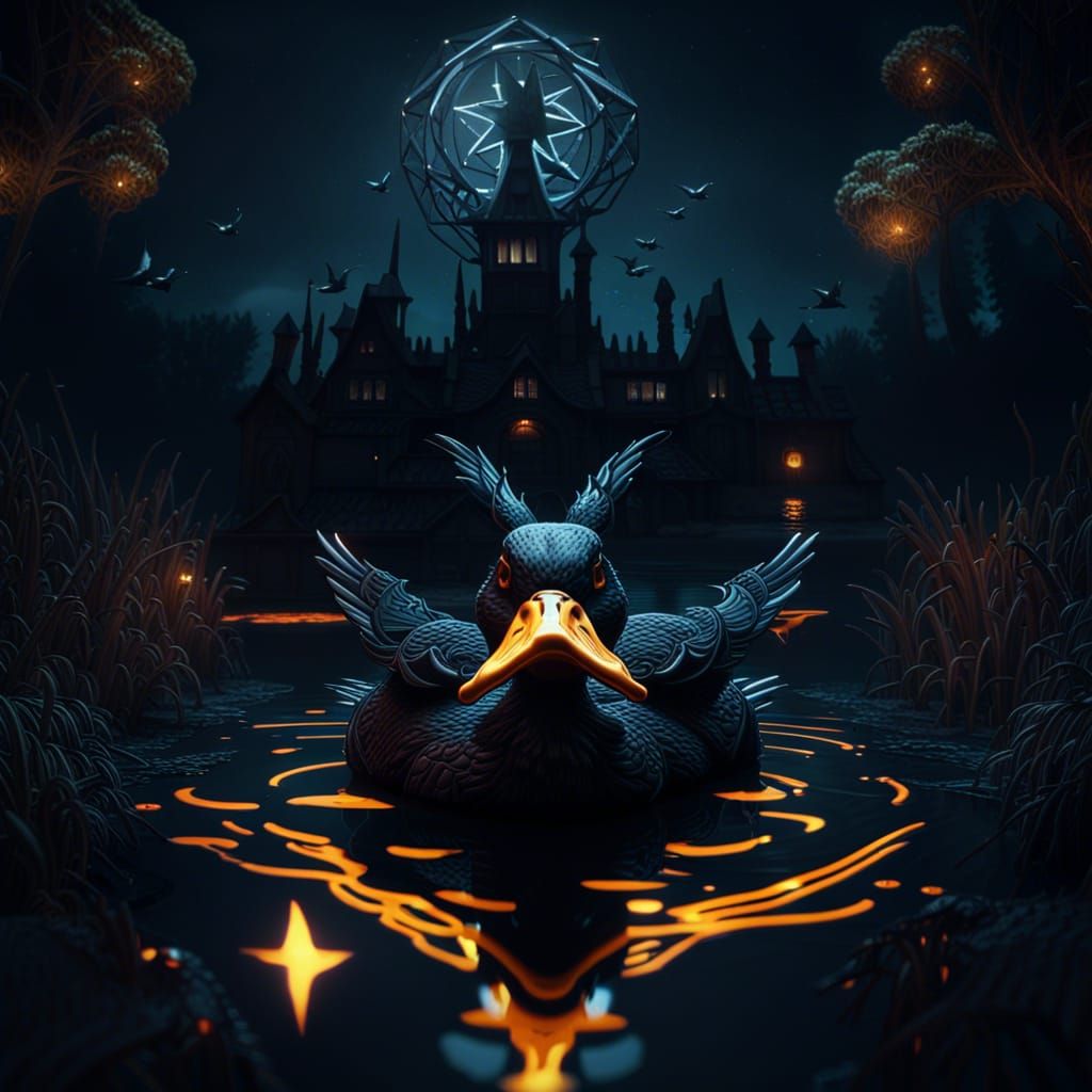 Evil Ducks Conjure Dark Magic in Noir Pond