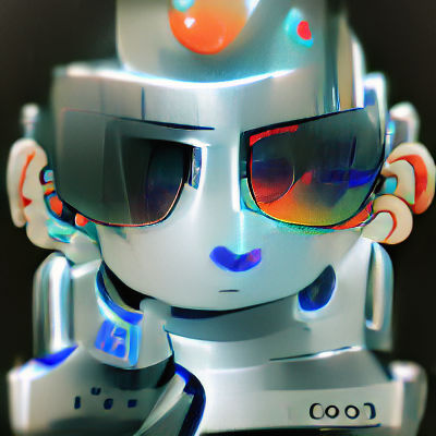 Cool Robot Portrait in Digital Art Style