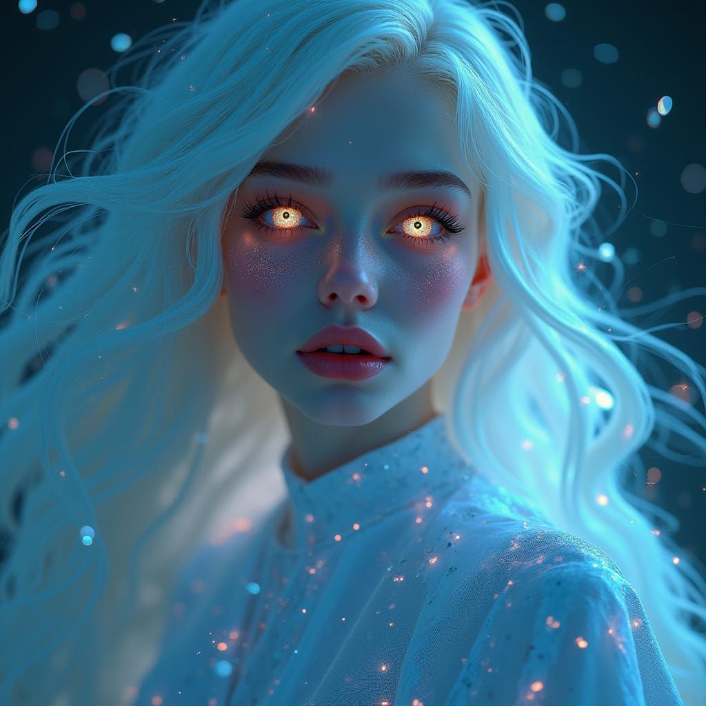 Ethereal Goddess in Cosmic Splendor, Rendered in Futuristic ...