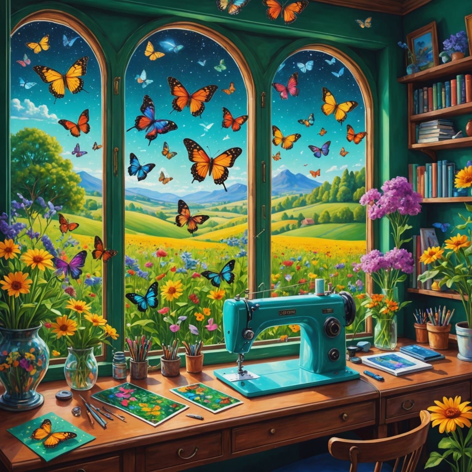 Tailor's Room: Butterflies in a Holographic Astral Style