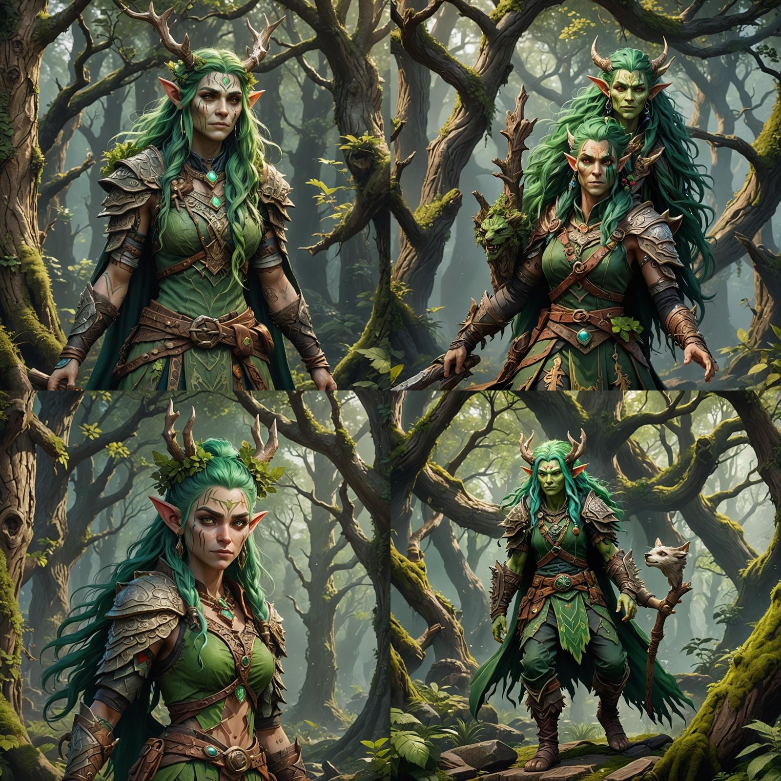 Bark Skin Firbolg Druid in Detailed Matte Painting