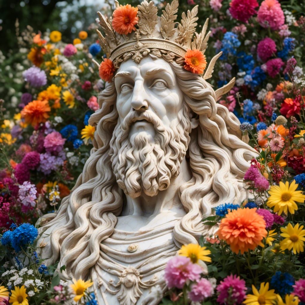 Rainbow-Eyed Flower God in Marble Garden