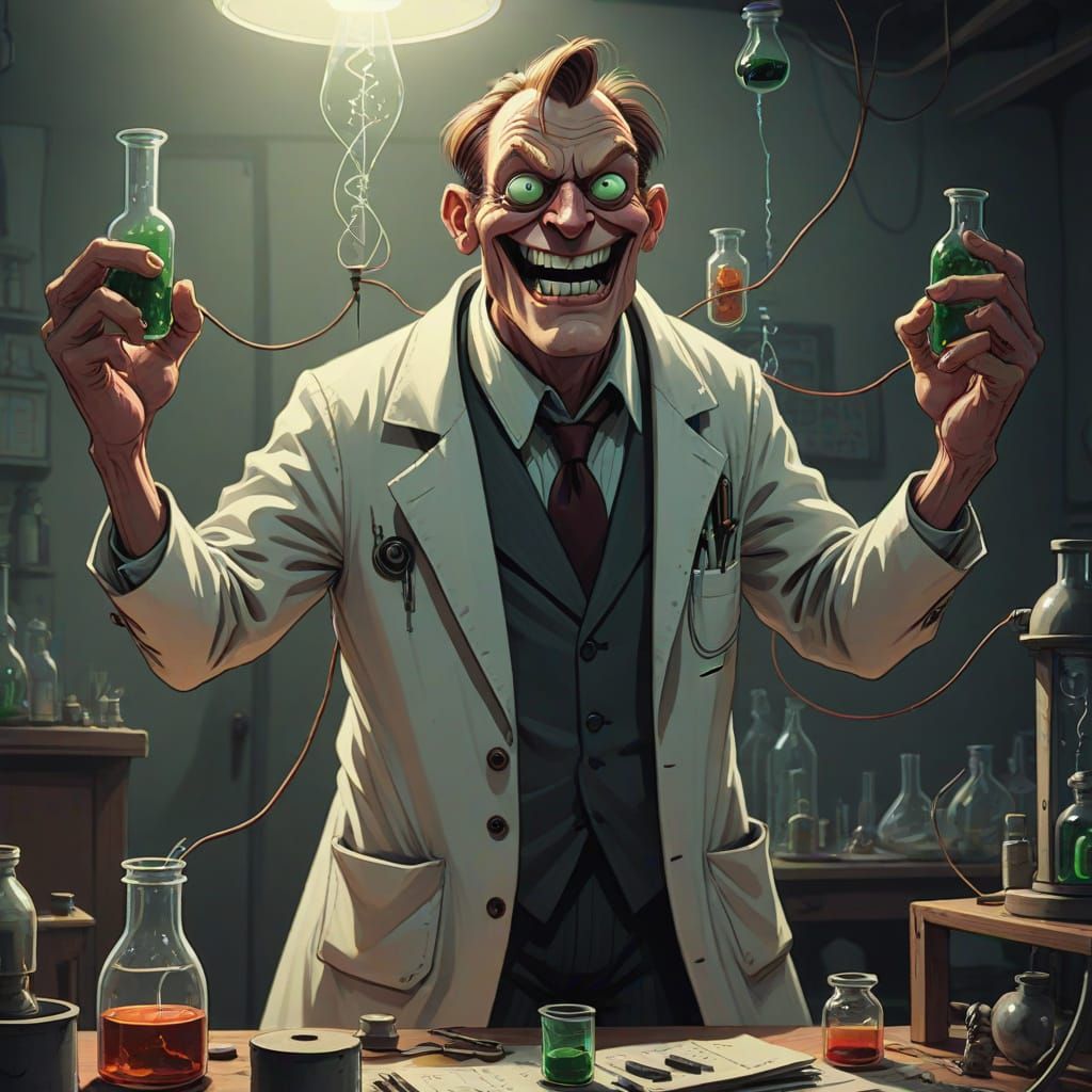 Nerdy Supervillain Plots in Eerie Dystopian Lab