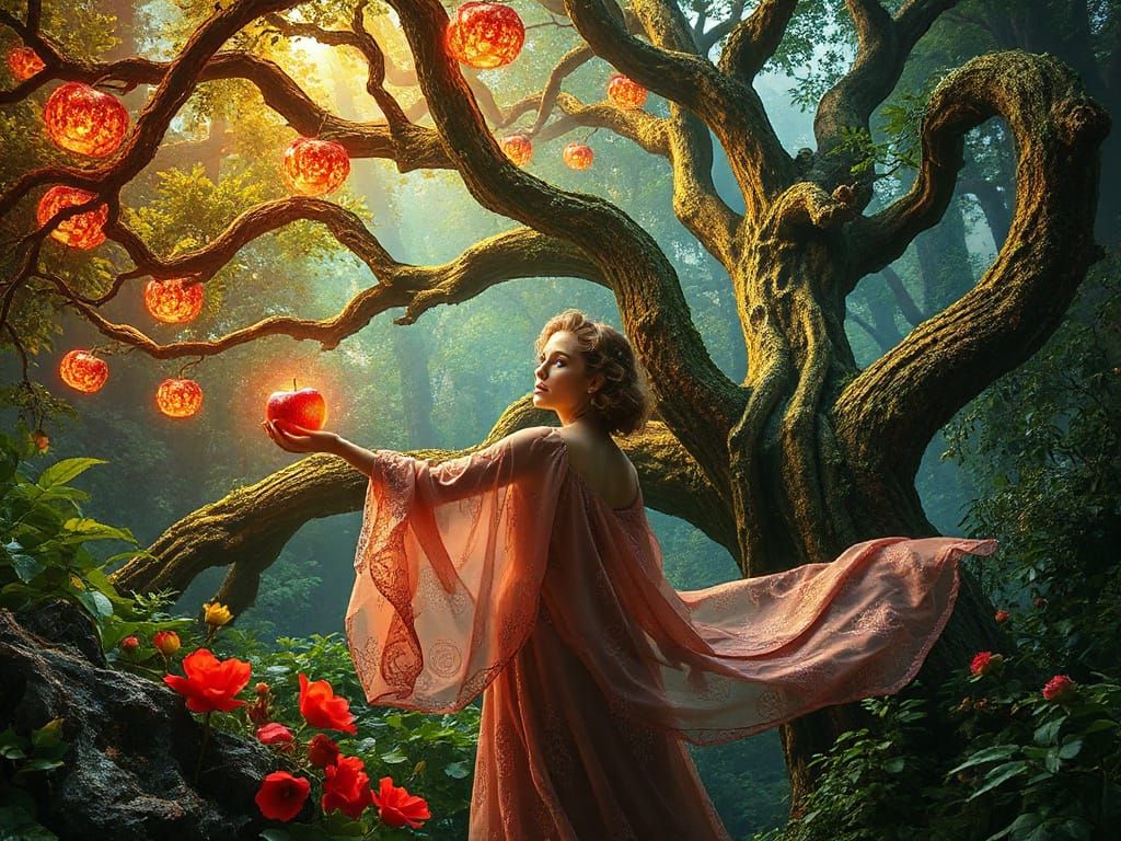 Mystical Tree of Knowledge Illuminates Eden