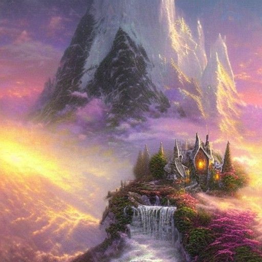Ethereal Valhalla in Hyperdetailed Fantasy Landscape
