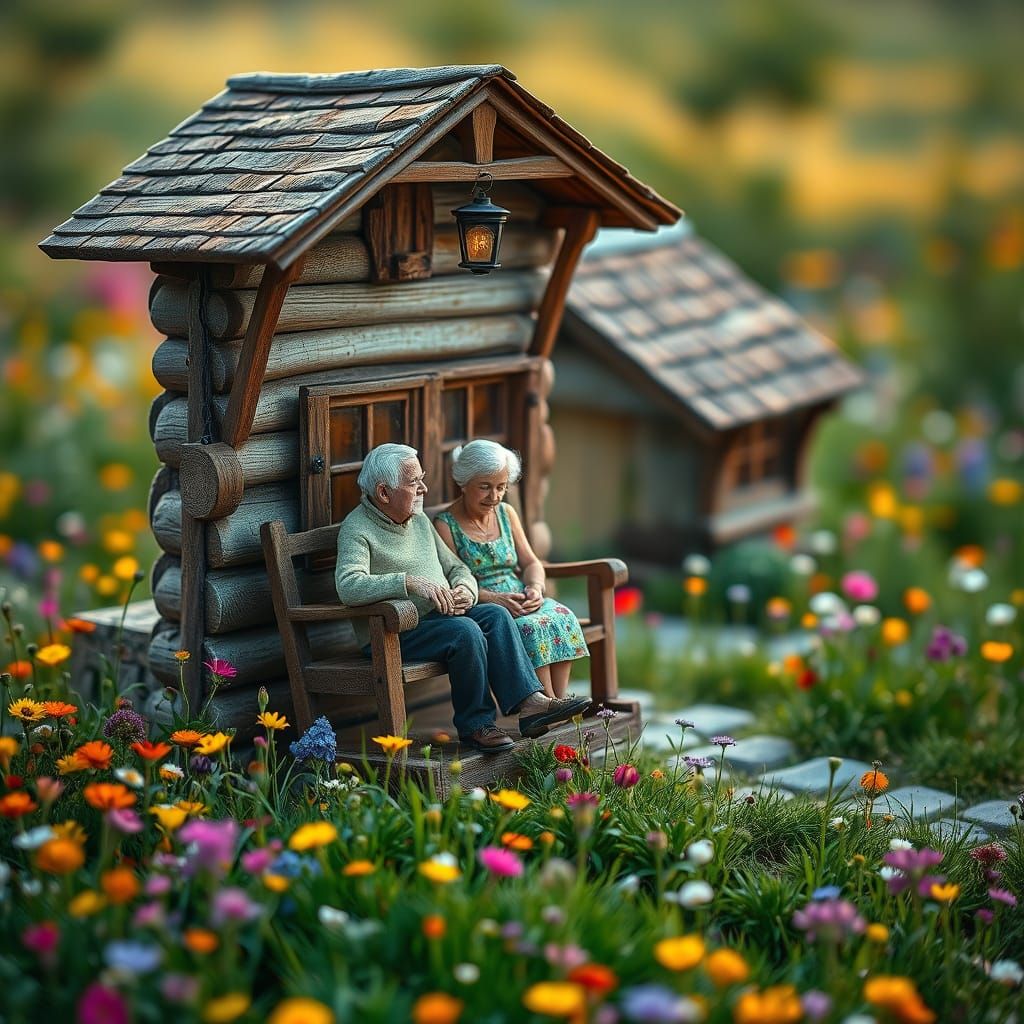 Serene Medieval Village at Golden Hour