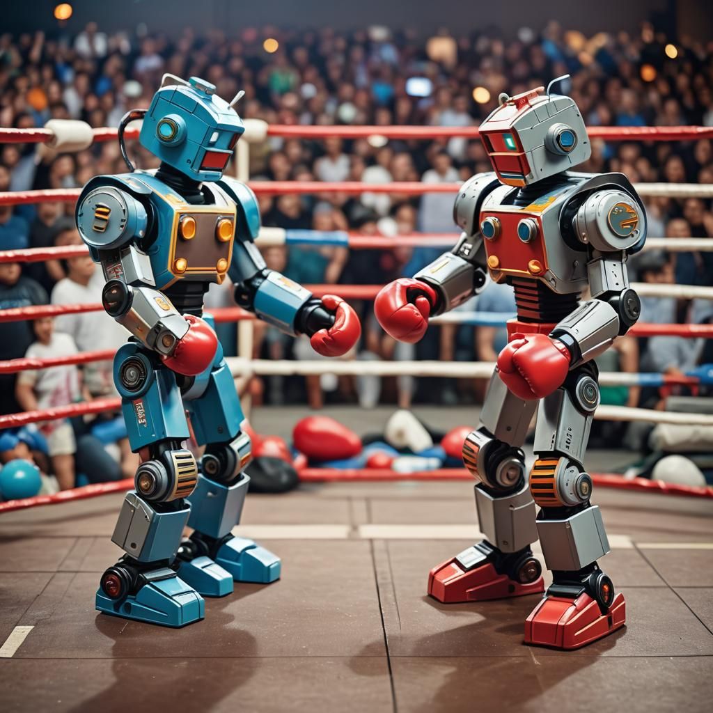 Rock 'Em Sock 'Em Robots in Boxing Ring