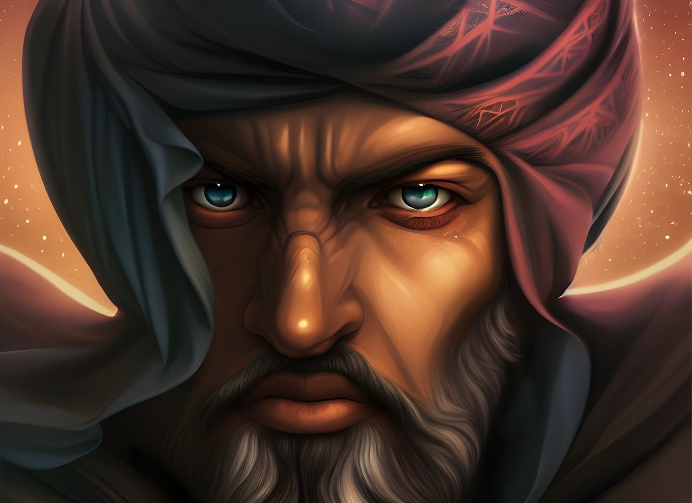 Dark Arabian Mage Digital Artwork