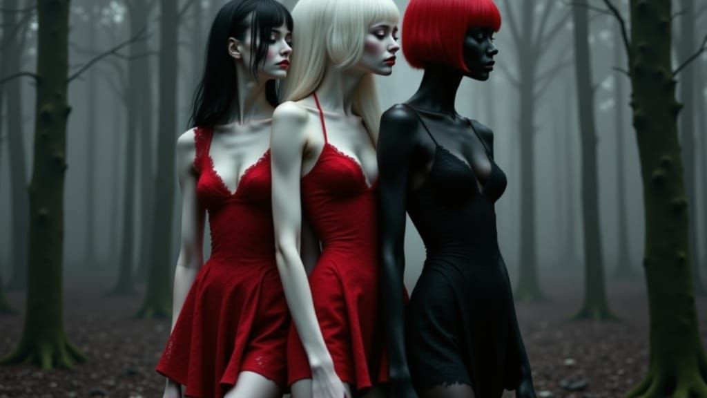 Ethereal Women in Triangular Formation, Fashion Forward