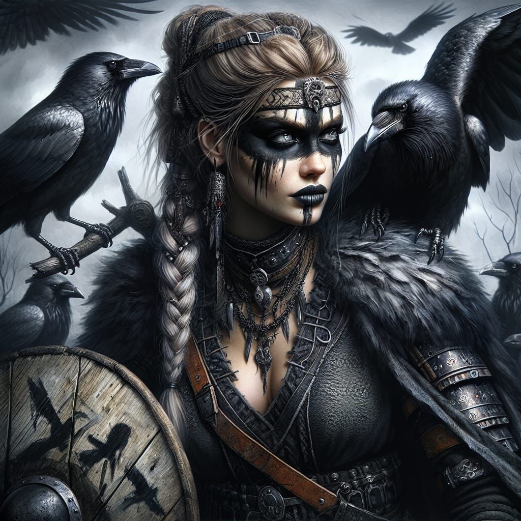 Gallic Celtic War Goddess Cathubodua in Dark Fantasy Art