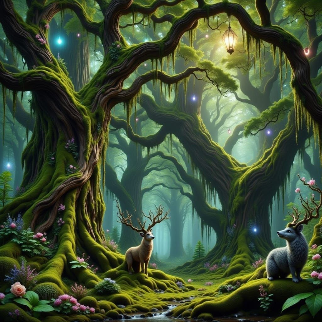 Dryad Goddesses Dance in Mystical Sycamore Grove