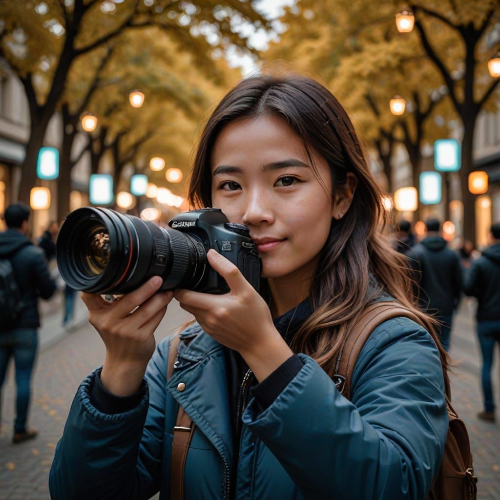 Photographer photographing a photographers selfie Profession...
