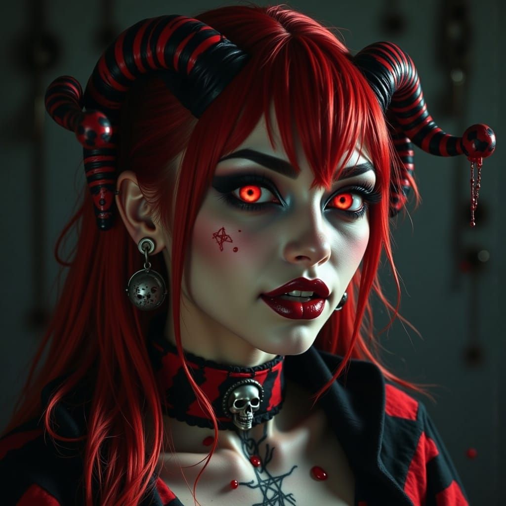 Hyper Realistic Lady in Gothic Horror Attire