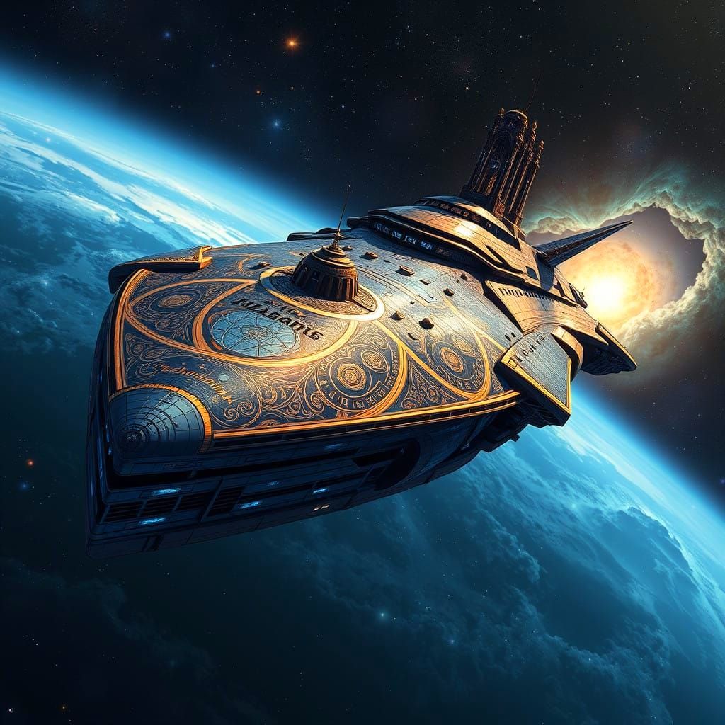 Epic Cinematic Atlantis Flagship in Digital Matte Painting S...