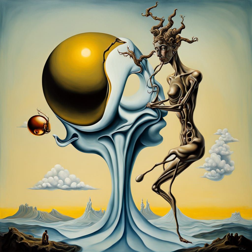 Surreal Melting Juxtaposition in Dali Style