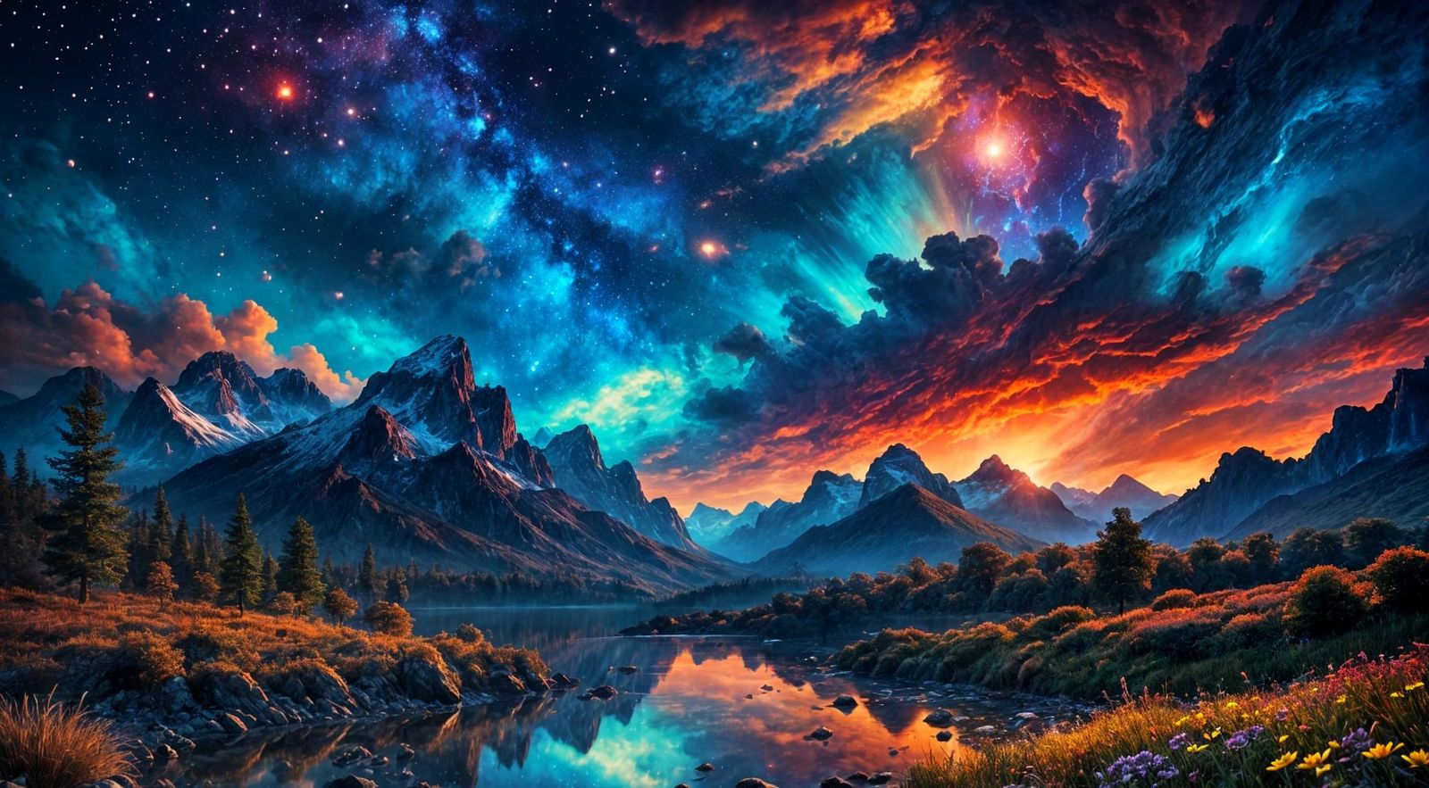 Gilded Celestial Dreamscape in Vibrant Oil Colors