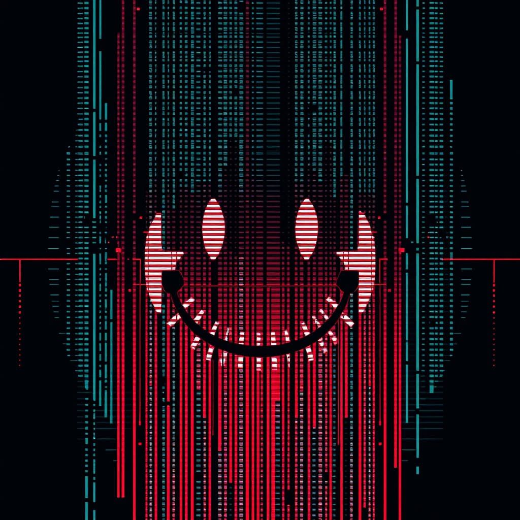 Glitchcore Rorschach Smile in ASCII Art
