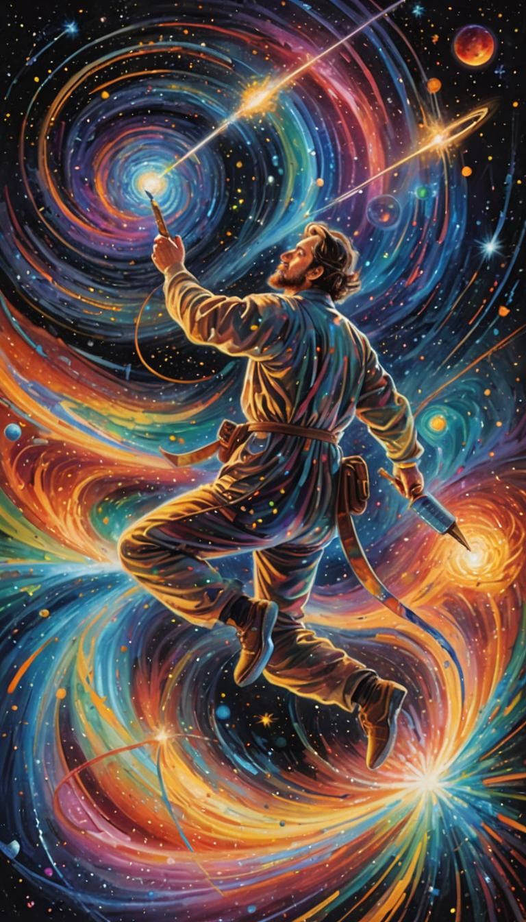 Quantum Painter Creating Pocket Universes