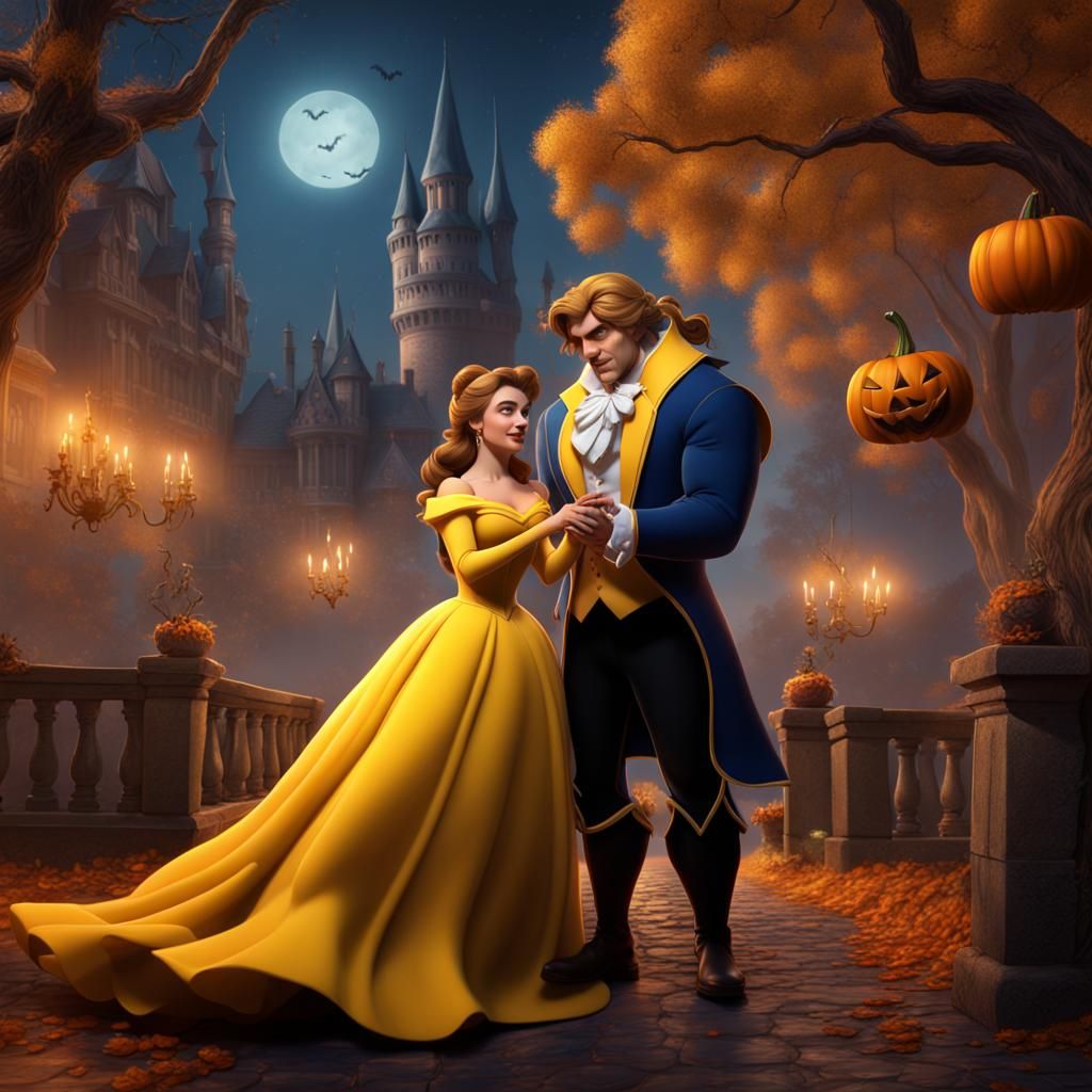 Belle and Prince Adam Halloween Celebration