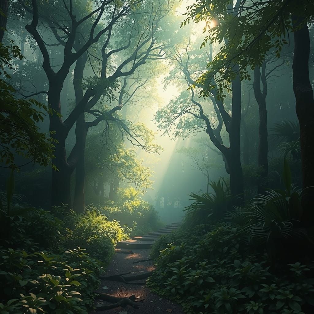 Wild Overgrown Forest Landscape in Cinematic Detail