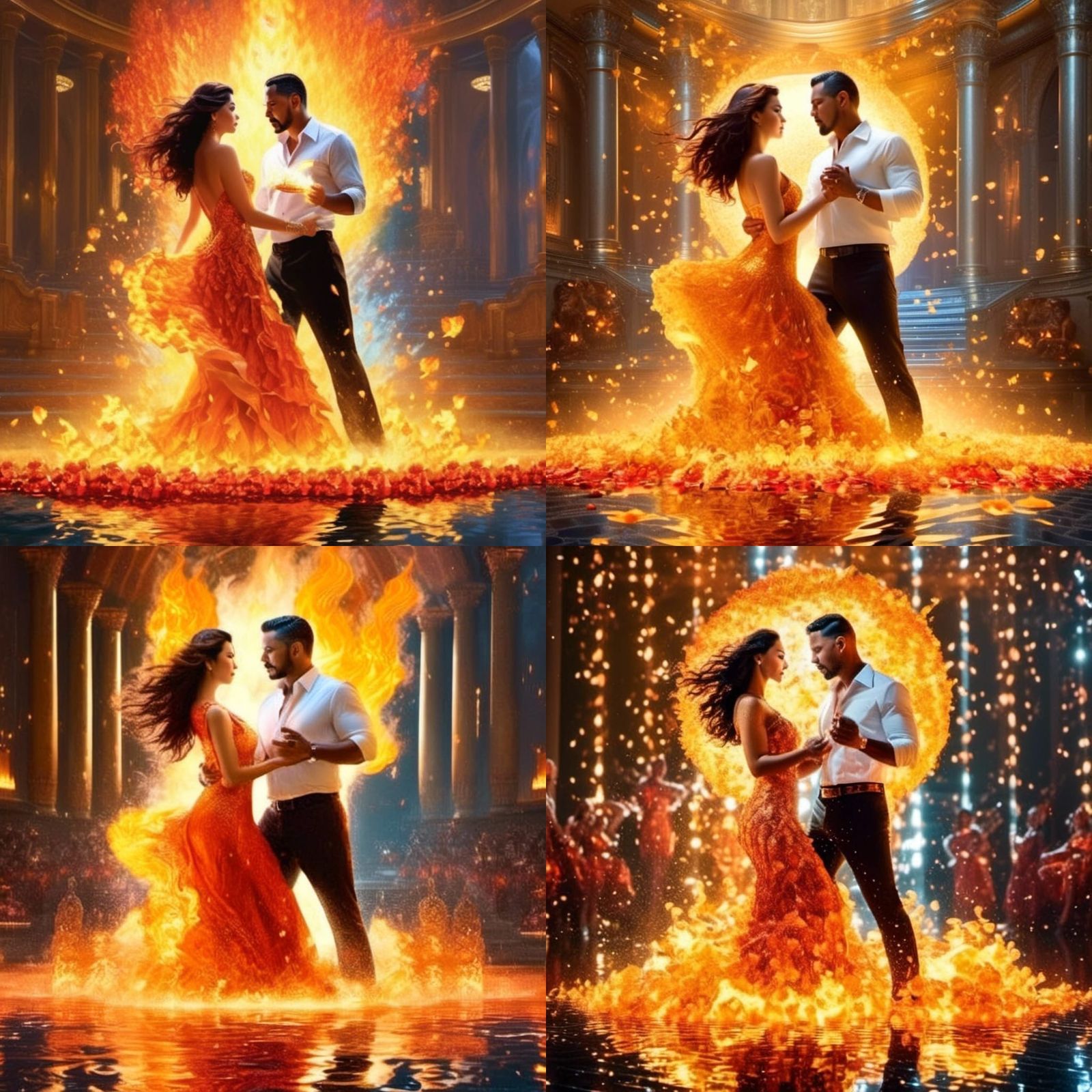 Passionate Fire Dance in Vivid Impasto Colors