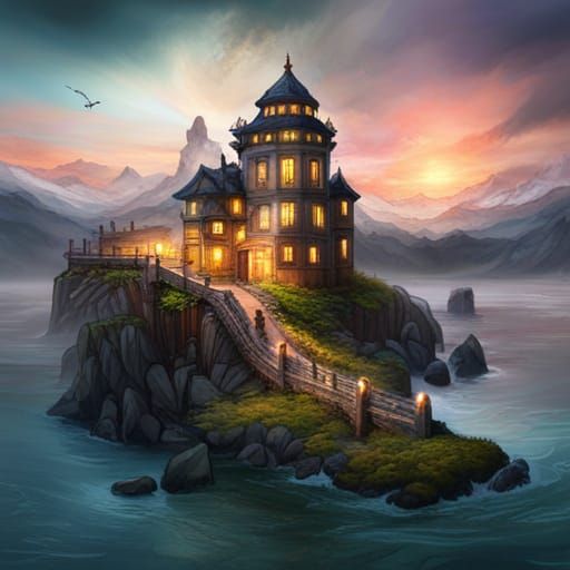 Watercolor Tattoo Design in Detailed Matte Painting